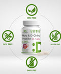 Deal Supplement Myo-Inositol & D-Chiro Inositol Supplement (40:1) 2050mg Per Serving 240 Veggie Capsules with Folate Vitamin D3 & Vitex Complex Women Health Supplements Non-GMO