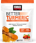 Force Factor Better Turmeric Joint Support Supplement for Extra Strength Joint Health Featuring HydroCurc Turmeric Curcumin with Black Pepper for Superior Absorption Fruit Splash 60 Soft Chews