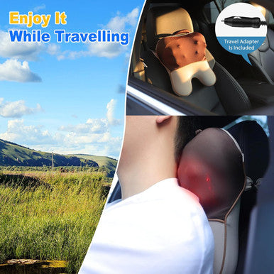 Shiatsu Neck And Back Massager With Heat, Back Massager For Pain Relief Deep Tissue, Massager For Neck And Shoulder Pain, Massage Pillow With Cover, Adjustable Straps & Portable Handle (No Battery)