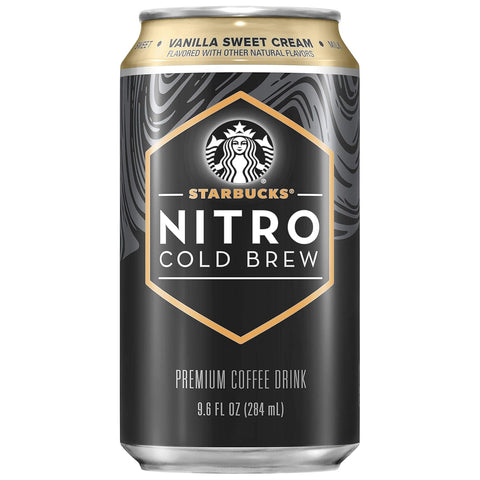 Starbucks Nitro Cold Brew Coffee, Black Unsweetened, 9.6oz Can