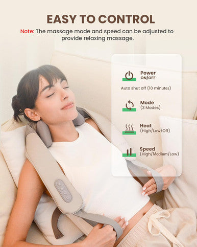 Cordless Neck Massager With Heat, 4D Deep Kneading Neck Shoulder Massager For Pain, Shiatsu Back Massager Pillow For Neck And Shoulder, Gifts For Men, Women