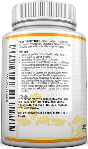 Vitamin D3 4000 IU 365 Softgel Capsules NOT Tablets Full Year Supply Easy to Swallow Quadruple Strength Vitamin D3 Supplement