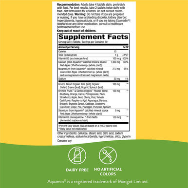 Nature'S Way Alive! Calcium Bone Support* Supplement, Vitamin D3, K2 & Magnesium, 120 Tablets