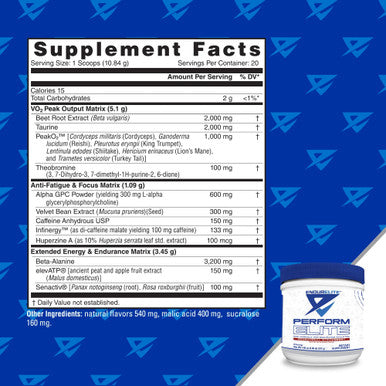 EndurElite Perform Elite Pre Workout Energy Drink Powder Supplement