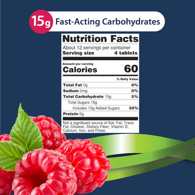TRUEplus Glucose Tablets Raspberry 50 Tabs By Sunmark