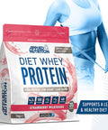 Applied Nutrition Diet Whey Protein Powder High Protein Low Carb Low Sugar Weight Loss with CLA L Carnitine Green Tea High PhD Supplement 1kg 40 Servings (Strawberry Milkshake)