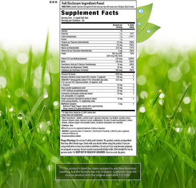 Irwin Naturals Stress-Defy Extra Plus Mega B-Complex - Potent Adaptogens Support a Balanced, Positive Mood - Calm & Focused Stress Management with Rhodiola, 5HTP, Reishi & Maca - 60 Liquid Softgels