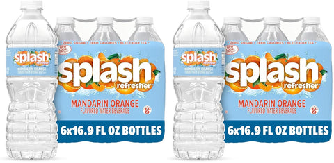SPLASH REFRESHER Flavored Water Bottles, Wild Berry Flavor - 6 Pack | Refreshing Flavored Bottled Water with Electrolytes - Zero Sugar & Zero Calories - 16.9 Fl Oz