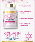 Carlyle Collagen With Vitamin C | 6000Mg | 120 Caplets | Multi Collagen Peptide Pills | Type 1 And 3 | Non-Gmo, Gluten Free, Gras