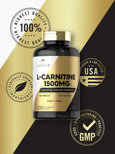Carlyle L Carnitine 1500Mg | 200 Capsules | Advanced Athlete Formula | Workout Supplement | As L-Carnitine L-Tartrate | Non-Gmo