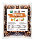 Berrilys Dried Fruit Mix, 2 Lbs, Organic, Diced Figs, Diced Apricots, White Mulberries, Sultanas, Sour Cherries, No Sugar Added, Trail Mix for Baking and Snacking