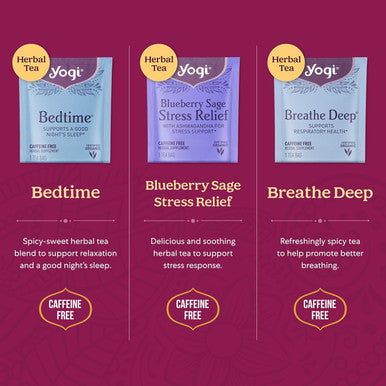 Yogi Get Well Tea Organic Sampler Box - 5 Tea Bags per Flavor (45 Tea Bags) - Assorted Delicious Wellness Teas - 9 Herbal Teas - Caffeine- Tea Variety Pack - Tea Set