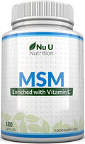 MSM Capsules - 180 Methylsulfonylmethane Capsules (3 Month Supply) - MSM with Added Vitamin C and Selenium - Higher Strength Than 1000mg MSM Tablets at 1200mg