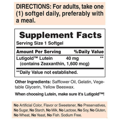 Puritan's Pride Lutein 40mg With Zeaxanthin Supports Eye Health 120 Count (Pack of 2)