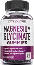 Atlantis Nutrition Magnesium Glycinate Gummies 700mg Vegan Magnesium Glycinate for Kids and Adults Muscle Support and Enhanced Sleep Delicious Grape Flavor for Whole Family 60 Count