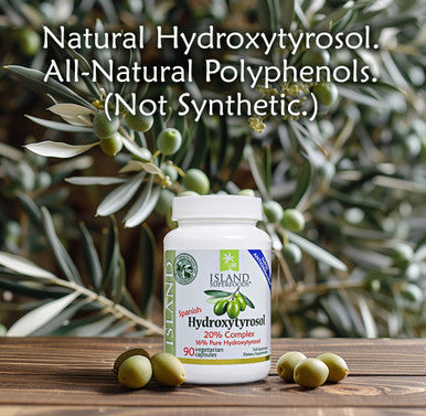 Island Nutrition , 20% Hydroxytyrosol Complex Olive Fruit Extract - Super Strength 100% Grown & Extracted In Spain. 90 Capsules, 100 Mg, From The Maker Of Real European Olive Leaf Extract