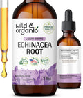 Wild & Organic Echinacea Drops - Liquid Echinacea Herb For Immune Support - Echinacea Tincture Alcohol Free - Echinacea Root For Immunity - Vegan Echinacea Supplements - Echinacea Angustifolia - 2 Oz