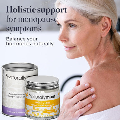 Naturallymum NaturallyMum - Wild Yam Cream for Hormone Balance for Women [Natural] - Support for Womens Perimenopause & Menopause - Wild Yam Balancing Cream - Wild Yam Hormone Cream for Women - Honey - Made in UK