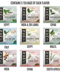Numi Organic Tea World of Tea Set 45 Tea Bags Fair Trade Black Green Mate Rooibos & Herbal Tea Sampler