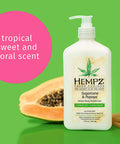 Hempz Herbal Body Moisturizer for Women with 100% Pure Hemp Seed Oil, Sugarcane & Papaya, 17 fl. oz. - Moisturizing Lotion with Shea Butter, Vitamins A, B & C, for Dry Skin - Premium Womens Lotion