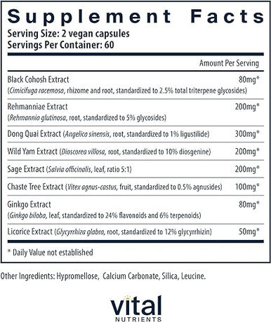 Vital Nutrients Menopause Support 120 caps