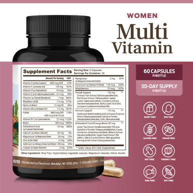 ForestLeaf Daily Vitamin Multivitamin for Women 60 Veg Caps