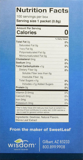 Sweetleaf Stevia Plus Zero Calorie Sweetener Vanilla Flavor Plant-Based Vegan Friendly her Gluten & Non-GMO 100 Count 2.8 Ounce (Pack of 6)