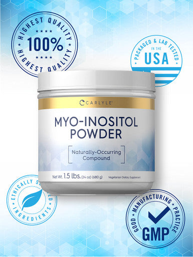 Carlyle Myo-Inositol Powder Supplement | 1.5 Lbs | Naturally Occuring Compound | Vegetarian, Non-Gmo, Gluten Free