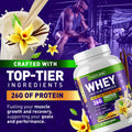 Built Nature Whey Protein Powder - 100% Pure Whey Shake With Whey Isolate, 26G Protein, No Bloating, Mixes Smooth, No Clumps Or Chunks - High Protein, Low Sugar Drink - Natural Vanilla Flavor - 24 Servings