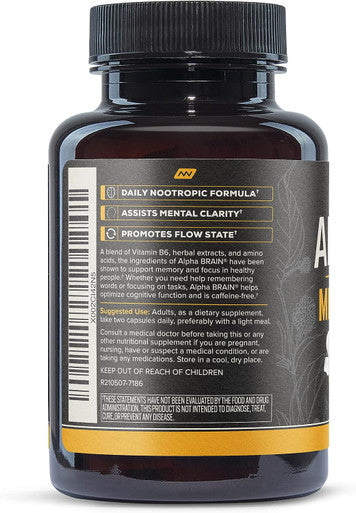 Onnit Alpha Brain 30ct (Capsules) + Alpha Brain Drink Focus Shot (Tropical)