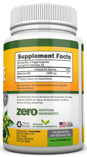 Berberine - 1200Mg - 90 Vegetarian Capsules - Pure Berberine Extract Supplement - Superior Potency to Support Immune Health