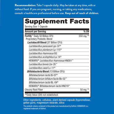 Nature's Way Fortify Extra Strength Daily Probiotic, 50 Billion Live Cultures, 11 Strains, Prebiotics, 30 Count