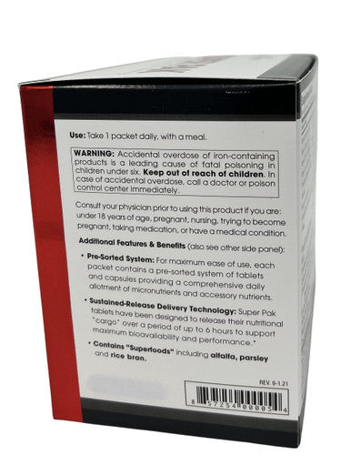 Beverly International Super Pak. 30 Packs. High-Potency Multivitamin Daily Pack for Energy Performance Immune System Health. Custom-formulated for Athletes Active Men and Women since 1970.