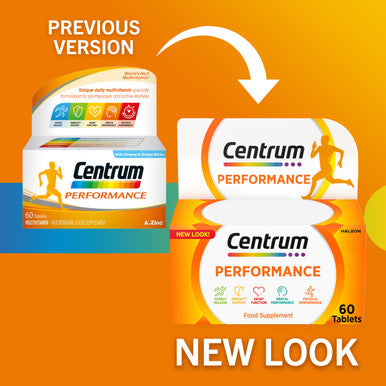 Centrum Performance Multivitamin Tablets For Men And Women Vitamins With 21 Essential Nutrients Including Vitamin C D And Iron 60 Ct (Packaging And Tablet Colour May Vary Slightly)