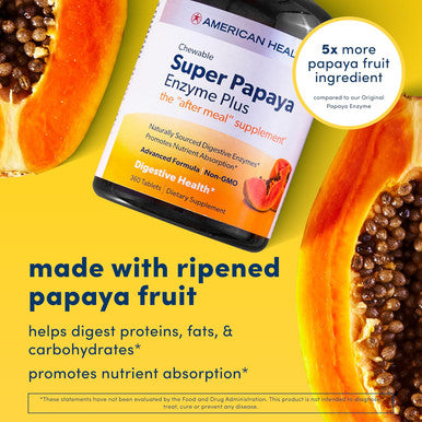 American Health - Super Papaya Enzyme Plus - 360 Chewable Tablets