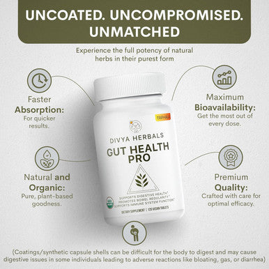 Gut Health Pro | Detox, Colon Cleanse & Digestive Support | Organic Triphala Supplement | Relief From Constipation, Gas, Bloating | For Women & Men | Uncoated Vegan Tablets | 600Mg-120Ct