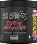 Applied Nutrition Shred X Thermo Powder Weight Loss Fat Burner with Green Tea L Carnitine Theanine Tyrosine, Thermogenic Energy Detonator Supplement, Shred-X 300g - 30 Servings (Sour Gummy Bear)