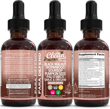 Clean Nutraceuticals Para Defend Wormwood Black Walnut Cleanse For Humans Drops Liquid