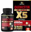 Quercetin Supplement 4660 mg Supports Cardiovascular Health Immune System and Antioxidant with Bromelain Black Pepper Extract 3 Months Supply