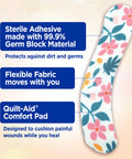 Band-Aid Brand Flexible Fabric Bandages, Wildflower, Assorted, 30 Ct
