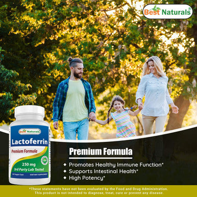 Best Naturals Lactoferrin 250 mg Veggie Capsule Supports Healthy Immune Function - 60 Count