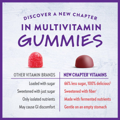 New Chapter Women s 50+ Multivitamin Gummies 66% Less Sugar, Women s Healthy Aging Gummy Vitamins with Vitamin C, B Vitamins & Zinc, Non-GMO, Gluten Free, Berry Citrus Flavored, 90 ct
