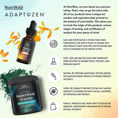AdaptoZen Super Greens Vitamin D3 K2 Ultimate Wellness Bundle to Support Immunity Mood Energy Sleep Gut Health. Vegetarian Supplements for Men Women in Partnership with Michael Beckwith