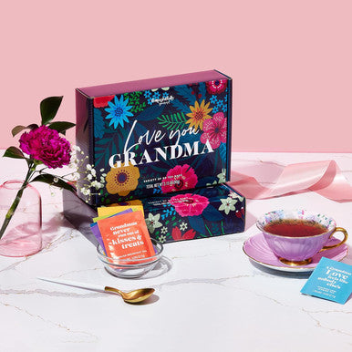 Thoughtfully Gourmet Love You Grandma Tea Set Tea Sampler Includes 6 Flavors of Tea with Inspirational Quotes Great Grandma s Set of 90