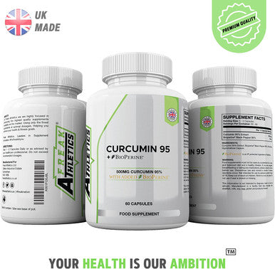 Curcumin 95 + BioperineÃƒâ€šÃ‚Â® 60 Turmeric Curcumin Capsules High Strength with Black Pepper - Curcumin 95% & Black Pepper - Turmeric Curcumin UK Made
