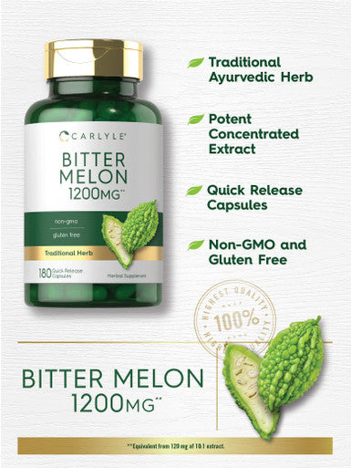 Carlyle Bitter Melon Capsules 1200 mg 180 Count