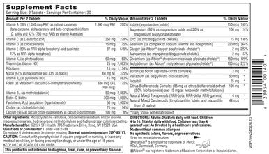 Klaire Labs SFI Health VitaPrime - Iron Free Multivitamin for Women & Men - Promote Immune Function & Support Nutritional Gaps - Two-Per-Day Multivitamin with Methyl Folate & B12 (60 Tablets)