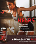 Ashwagandha Organic Capsules Clinical Strength 1300 mg with KSM-66 Ashwagandha Extract - 120 Vegan Capsules - Natural Stress Relief Supplement
