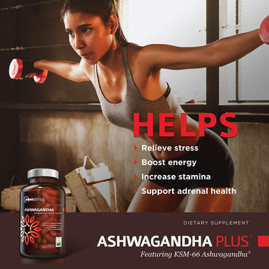 Ashwagandha Organic Capsules Clinical Strength 1300 mg with KSM-66 Ashwagandha Extract - 120 Vegan Capsules - Natural Stress Relief Supplement