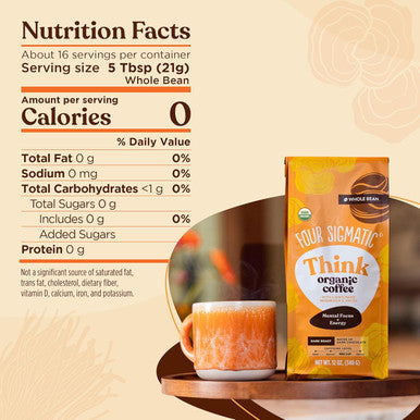 Four Sigmatic Dark Roast Organic Whole Bean Coffee By | Fair Trade Coffee Beans Coated With Lion'S Mane Chaga Mushrooms | Nootropic Mushroom Coffee For Enhanced Brain Function & Immune Support | 12Oz